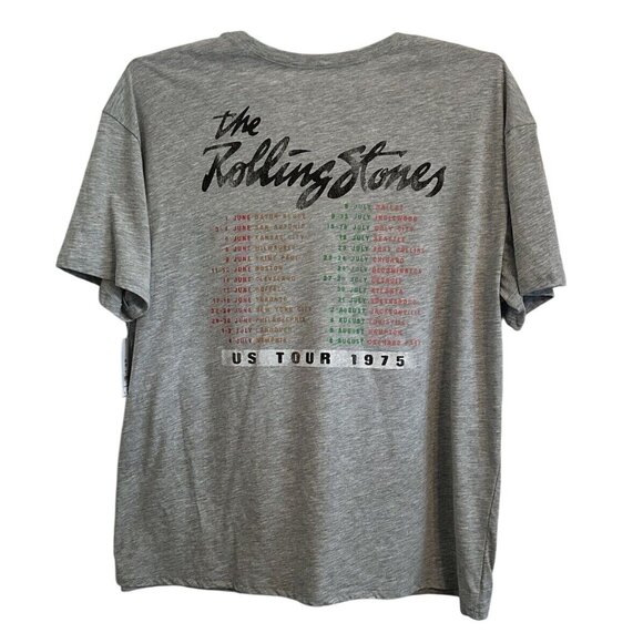 Rolling Stones Women’s T-Shirt 2XL Distressed 1975 Tour Gray NWT - Picture 2 of 11